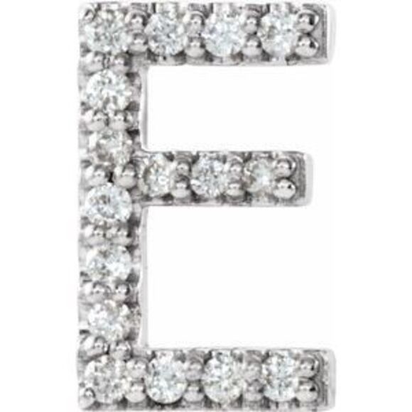 Kazi Luxury 14K White Gold .06 CTW Natural Diamond Single Initial E Earring,All Products : American Fashion Style Bags On Sale